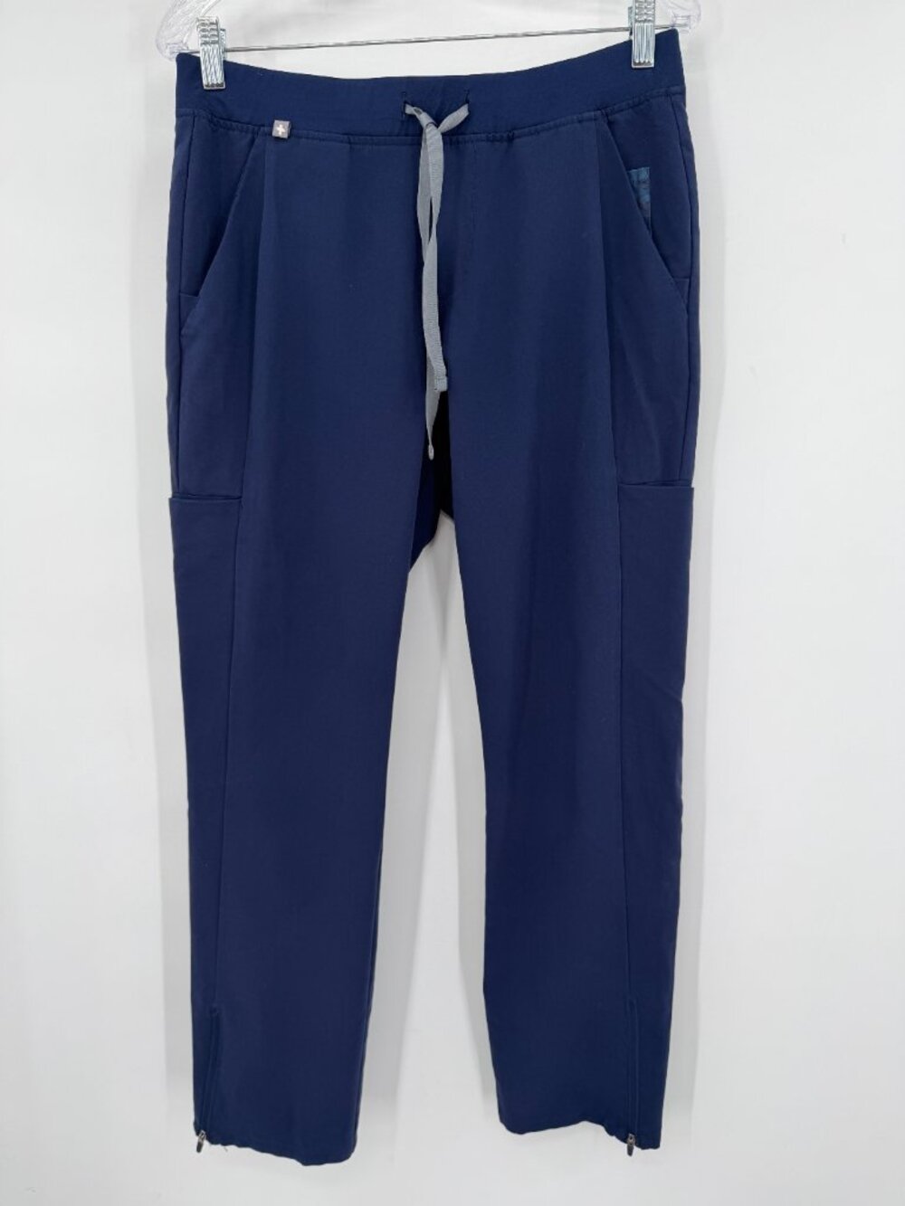 FIGS YOLA Technical Collection Navy Skinny Scrub Pants Women's Medium Zip Hem